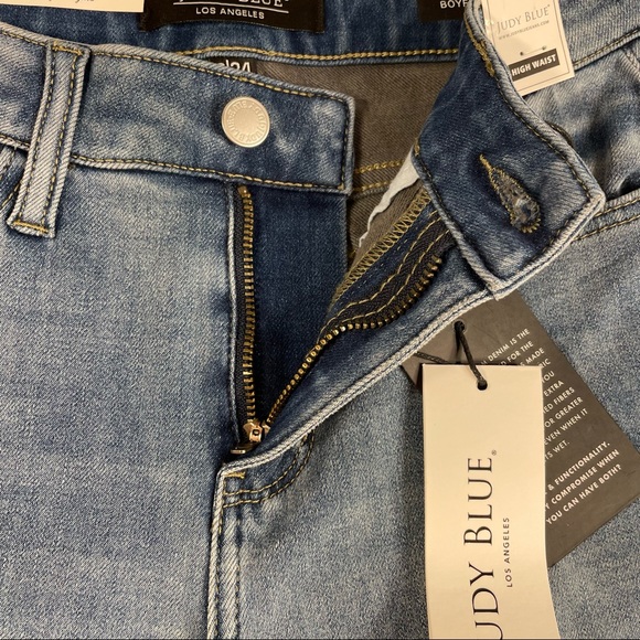 NWT Judy Blue Therma Denim Boyfriend Fit High Waist Medium Wash Jeans Size 0 - Picture 6 of 16